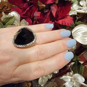 Stunning black stone ring